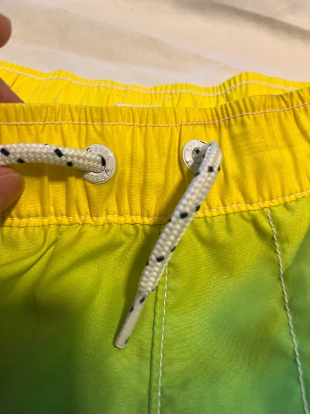 GAP Kids Boys M 8 Gap Surf Ombré Swim Trunks Board Shorts Yellow Green Blue